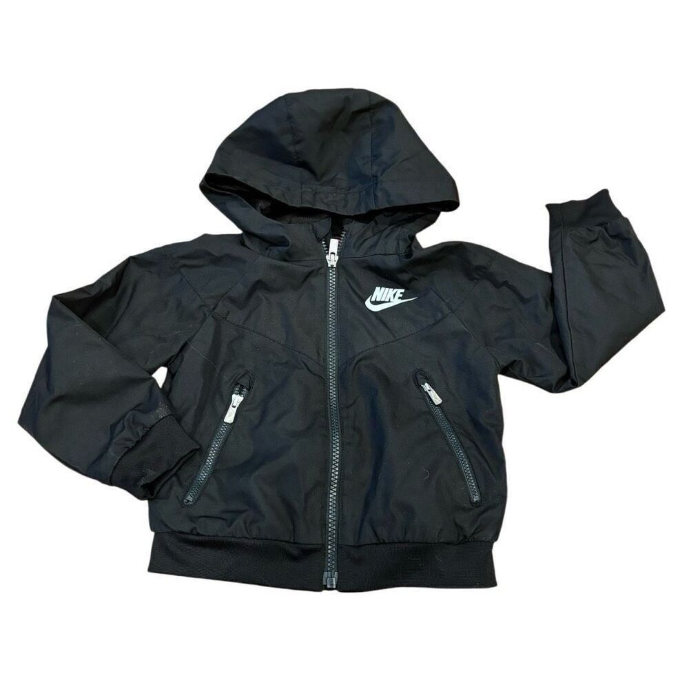 Nike Black Hooded Windbreaker Jacket Toddler Size 2T